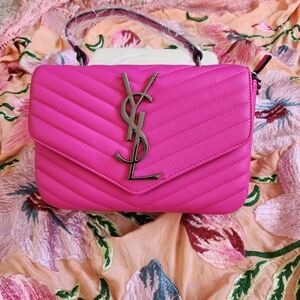 Yves Saint Laurent Vibrant Pink Quilted Shoulder Bag NEW